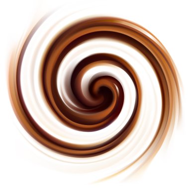 Vector background of swirling creamy chocolate texture  clipart