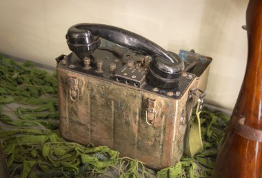 Old military field telephone clipart