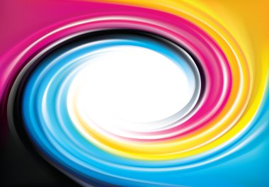Vektör girdap arka planını temel işlem (Cmyk baskı renkleri)