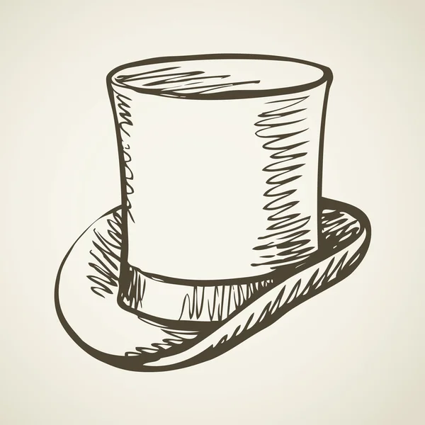Chapéu de cilindro. Desenho vetorial —  Vetores de Stock