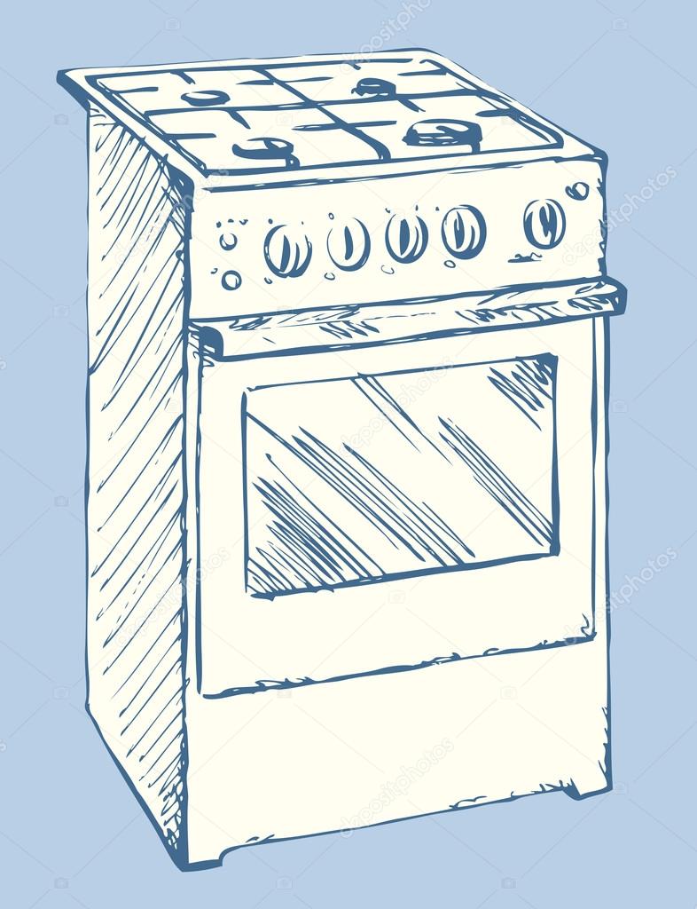 Stove Vector Drawing Stock Stove Vector Drawing Stock