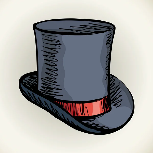 Cylinder hatt. Vektorritning — Stock vektor