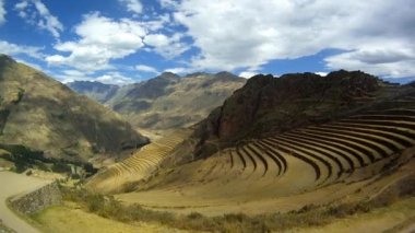 Pisac Teras dağlarda, Peru Panoraması