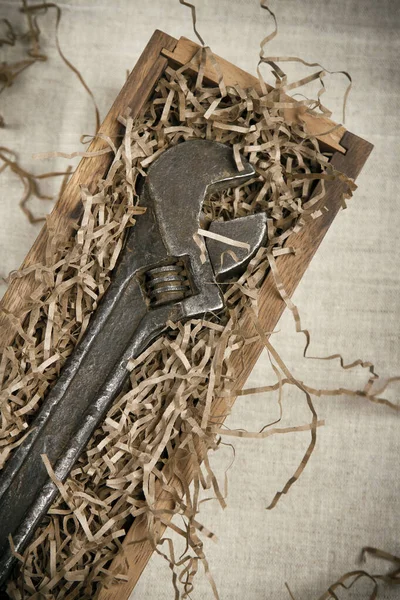 Old Plumbing Tool Table Vintage Retro Still Life — Stock Photo, Image