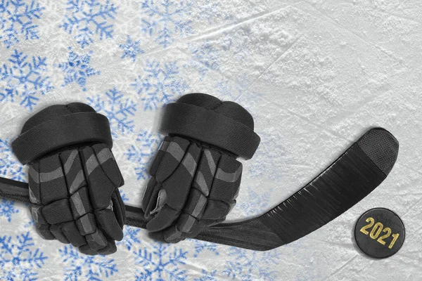 Fragment Van Conceptuele Sportachtergrond Met Winterpatroon Accessoires Concept — Stockfoto