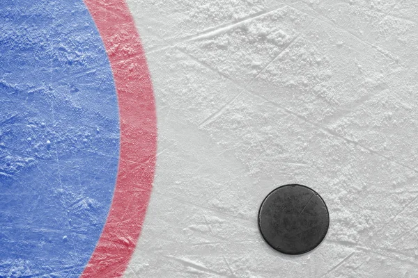 Goalmouth e disco da hockey — Foto Stock