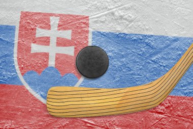 Hokey diski, sopa ve Slovak bayrağı