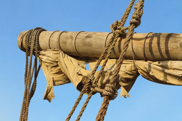 Ship yard, sail and rigging — Stock Photo, Image