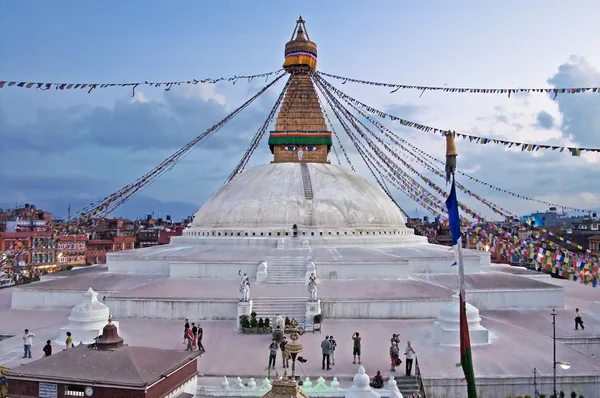 Boudhanath stupa Nepal ve Unesco sitedeki en kutsal Budist dönüm noktası 1979 yılından bu yana olduğunu. — Stok fotoğraf