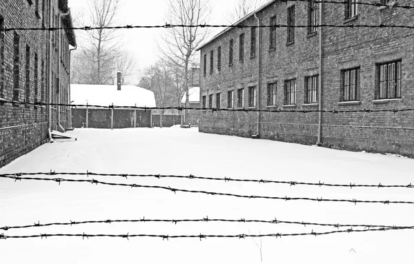 Auschwitz II Campo di concentramento di Birkenau situato nella parte occidentale di Cracovia, Polonia — Foto Stock