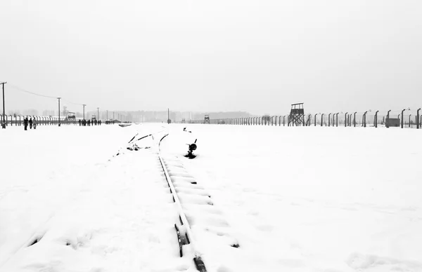 Auschwitz II Campo de concentración de Birkenau situado en el oeste de Cracovia, Polonia —  Fotos de Stock