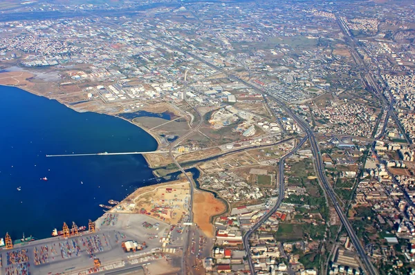Thessaloniki from the airplane, Greece — Stock Photo, Image