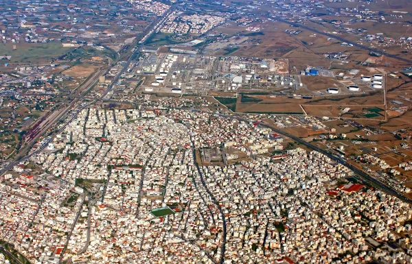 Thessaloniki van het vliegtuig, Griekenland — Stockfoto