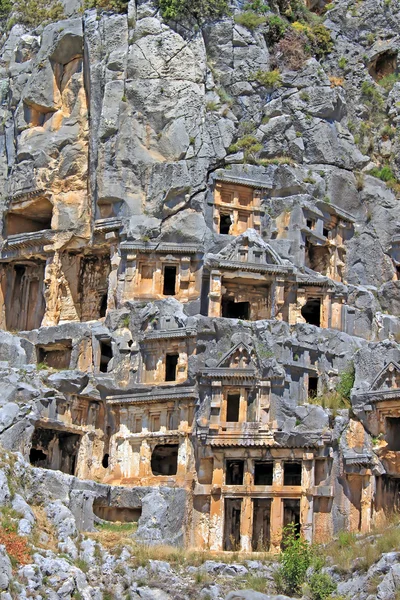 Ancient lycian tombs in Myra, Turkey — Stock Photo, Image