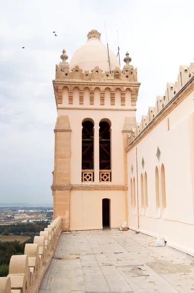 Torre e cúpula da Catedral de São Luís de Cartago localizada em Cartago, Tunísia — Fotografia de Stock