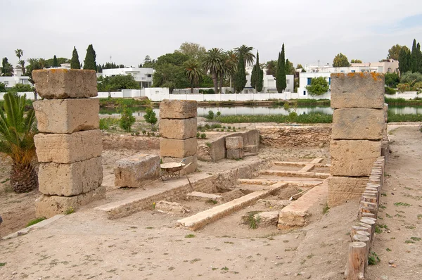 Ερείπια του στρατιωτικού λιμανιού στην Καρχηδόνα, Τυνησία — Φωτογραφία Αρχείου