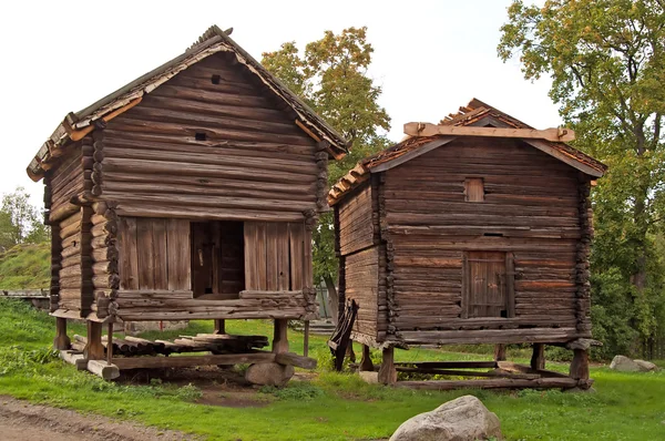 Старые здания в Skansen Park, Stockholm, Sweden — стоковое фото