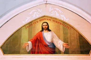 Holy Cross (XIII. yüzyıl), Berehove, Ukrayna yüceltme Roma Katolik katedral içinde duvar resimleri
