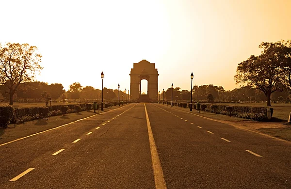 India Gate in sunset, Delhi, India. Sepia — Stock Photo, Image