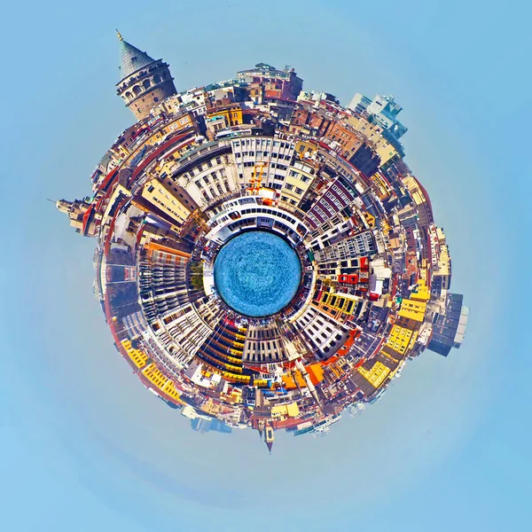 360 Graus Paisagem Urbana Horizonte Istambul Turquia — Fotografia de Stock