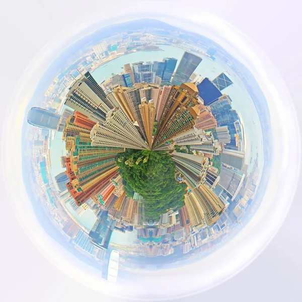 360 Degrés Paysage Urbain Horizon Hong Kong — Photo