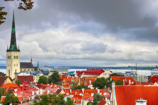 Tallinn Estland August 2018 Blick Auf Die Stadt Die Olaf — Stockfoto