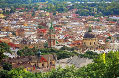 panoramik görüş şehri Lviv (lviv) Ukrayna