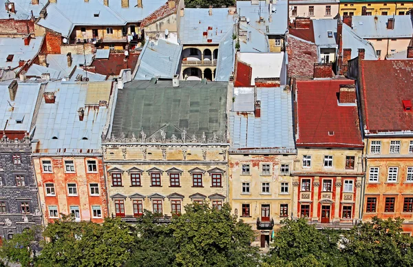 Pazar Meydanı bir merkezi şehrin lviv, Ukrayna — Stok fotoğraf