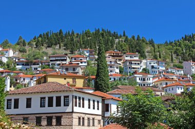 Taş geleneksel evler Kesriye şehir (Epirus, Yunanistan)