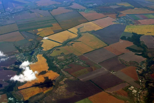 Yunanistan'da tarım alanları üzerinde havadan görünümü — Stok fotoğraf