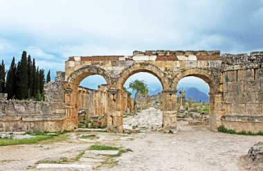 hierapolis antik kent hill pamukkale, Türkiye üzerinde kalıntıları