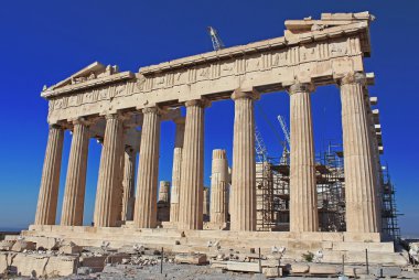 Görünüm parthenon Tapınağı Akropol, Atina, Yunanistan