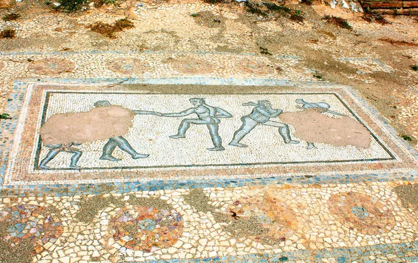 Arcaico mosaico di epoca romana trovato presso l'antica Dion di Grecia — Foto Stock