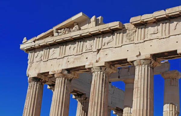 Része az ősi Parthenon az Akropolisz, Athén, Görögország — Stock Fotó