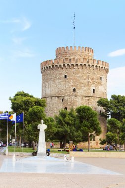 Thessaloniki, Yunanistan - 9 Eylül 2013: Beyaz Kule'ye Thessaloniki, Yunanistan