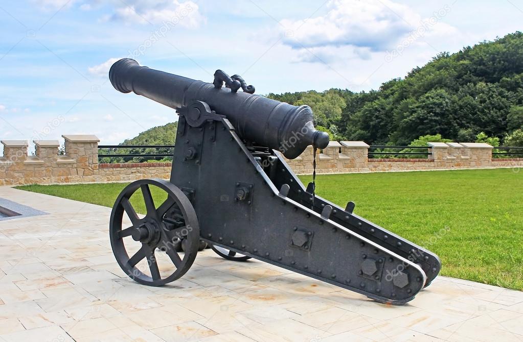 Ancient cannon for protection old castle, Lviv, Ukraine