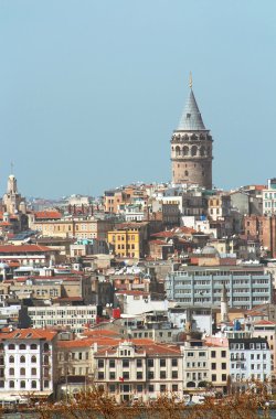 Beyoğlu İlçesi tarihi mimarisi ve galata Kulesi - İstanbul, Türkiye'nin Orta Çağ Simgesel Yapı