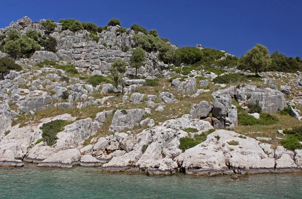 Versunkene lykische Stadt auf der Insel Kekova, Türkei — Stockfoto