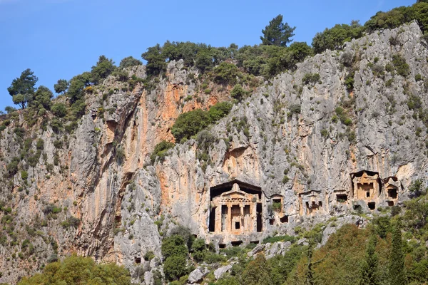 Likijsky tombs on the river Daljan, Turkey — Stock Photo, Image