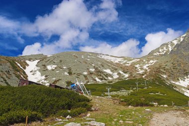 Yüksek Tatras, Slovakya 'daki vadiden Lomnicky dik dağı
