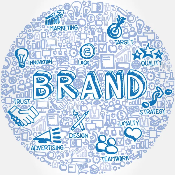 Brand Design Logo Target Novasyon Pazarlama Kavramına Sahip Çizimi Dairesel — Stok Vektör
