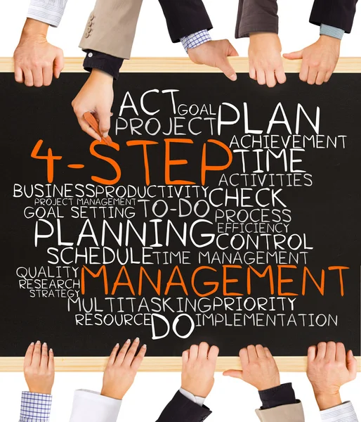 Management in vier Schritten — Stockfoto