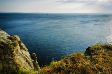 Cliff on the Volga River, Saratov Region, Russia clipart