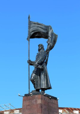 VLADIVOSTOK, RUSSIA - 10 Ocak 2021 'de Vladivostok' ta, kentin merkez meydanında 