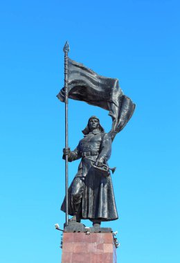 VLADIVOSTOK, RUSSIA - 10 Ocak 2021 'de Vladivostok' ta, kentin merkez meydanında 