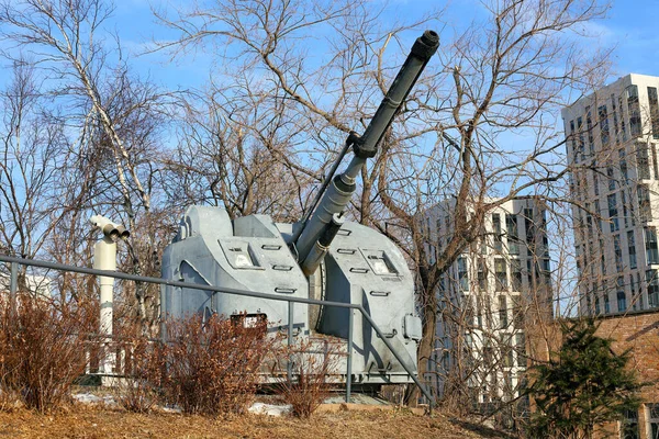 130 Marinkanon Wwii Modellen För Kustförsvar — Stockfoto