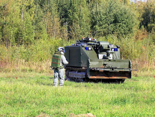 Strażacki i operatora — Zdjęcie stockowe