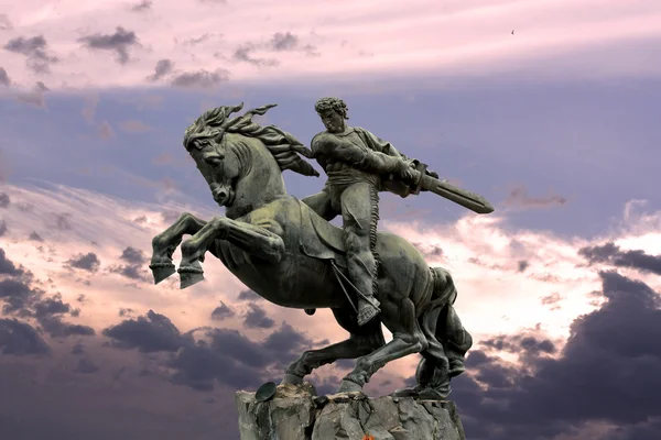 Yerevan, monument David of Sasun - hero of the Armenian epos — Stock Photo, Image