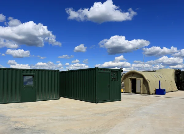 Containers and the tent — Stock Photo, Image