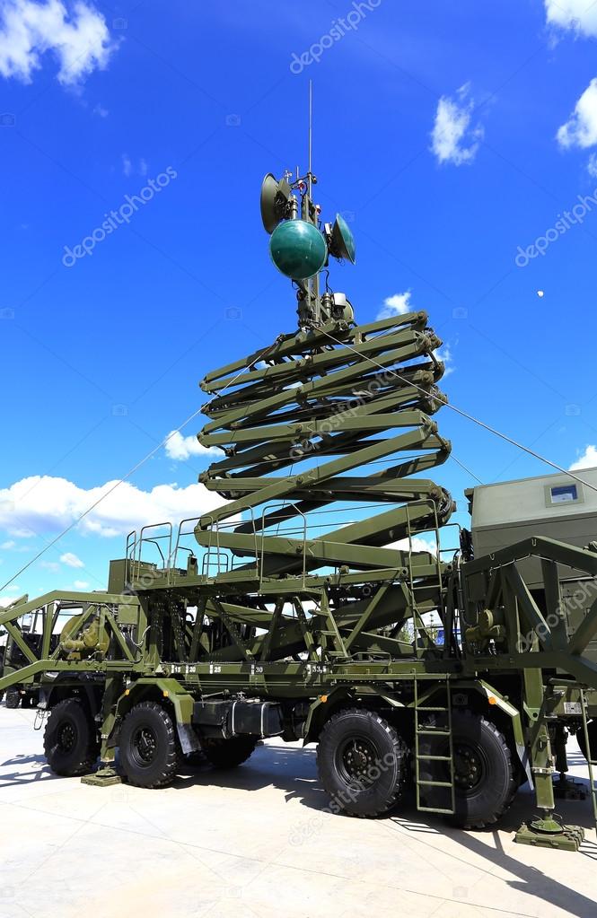 Antenna complex of the army radio line — Stock Photo © pingvin121674